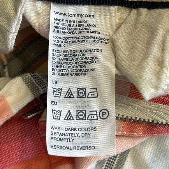 TOMMY HILFIGER MULTICOLOR STRIPES, FLAT HIGH WAIST, POCKET SHORTS SIZE 10 - Picture 5 of 13